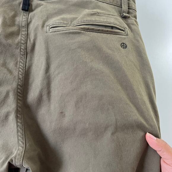 Rag & Bone Army Green Distressed Fit 2 Slim Fit Stretch Twill Chino Pant Men 34 - Picture 7 of 16